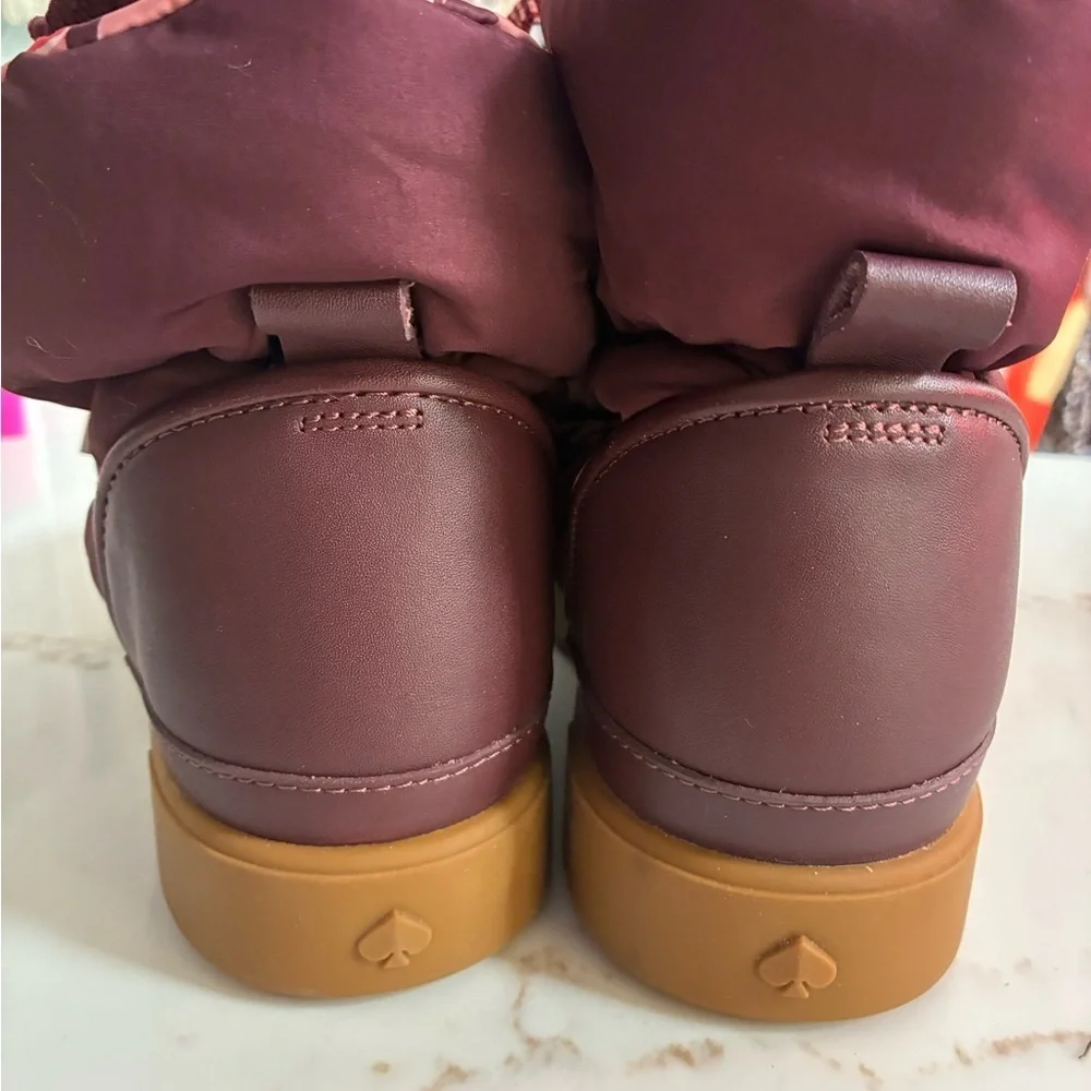 Kate Spade Cocoon Snow Boots burgundy size 6.5
